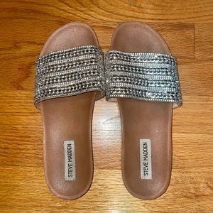 Steve Madden rhinestone slides